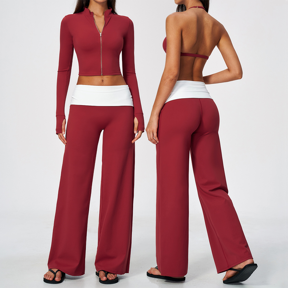 Zip Jacket Wide Leg Pants 2 Pi - Yoga Of Fitness review and price