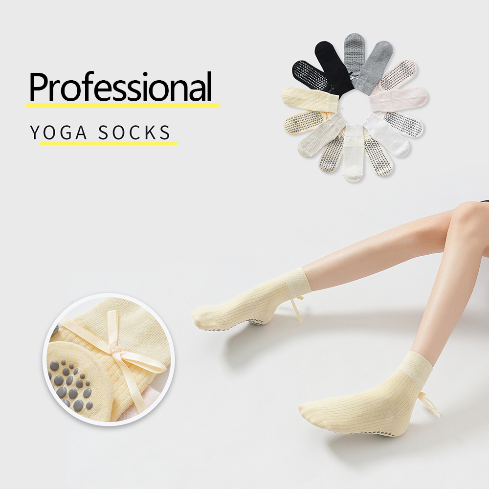 Cute Bowknot Yoga Socks Girls  - Yoga Of Fitness review and price